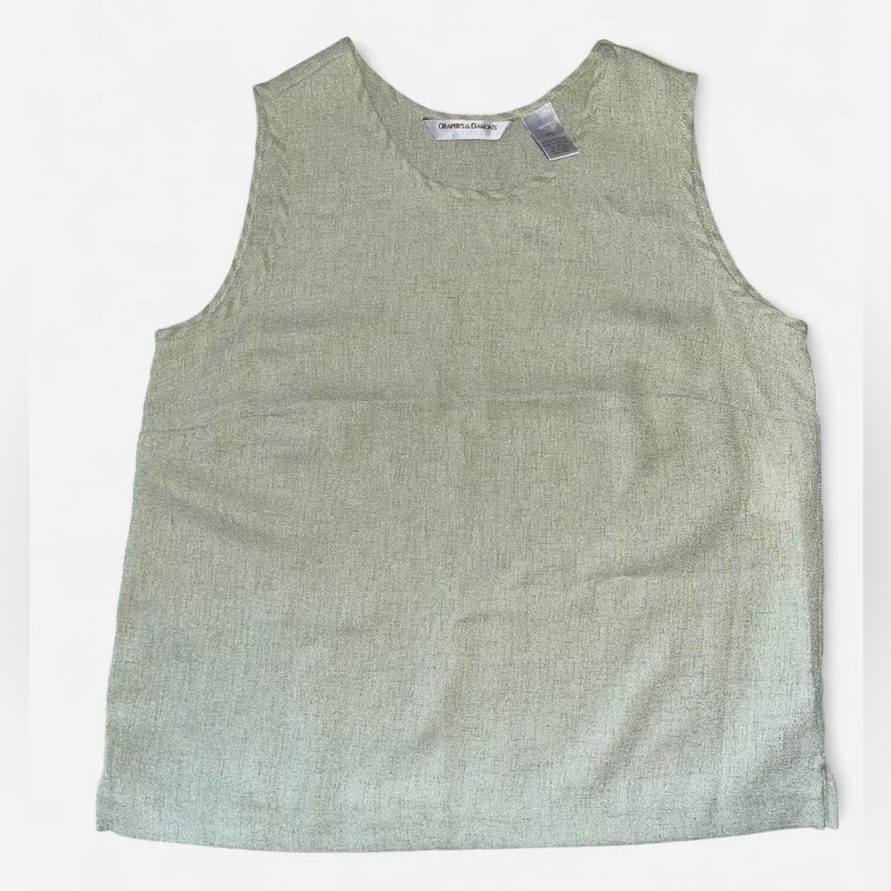 Drapers & Damons Sage Green Sleeveless Tank Top Size S Vintage